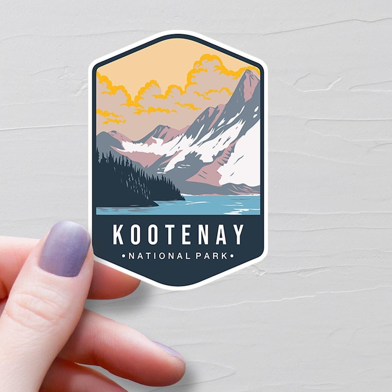 Kootenay National Park Sticker, Vinyl Travel Sticker, British Columbia Stickers, BC Canada Tourism Gifts, Water Bottle Stickers - S696 image 1