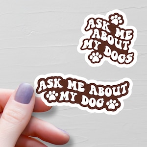 Sticker chien, Stickers vinyle, Stickers chien, Cadeau pour amoureux des chiens, Stickers bouteille d'eau, Stickers ordinateur portable, Cadeau chien et maman - S100-101
