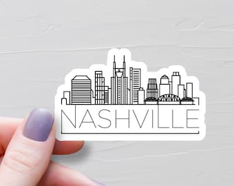 Nashville Sticker, Vinyl Stickers, Travel Stickers, Nashville City Skyline, Tennessee Sticker, Water Bottle Stickers, Luggage Stickers, S974