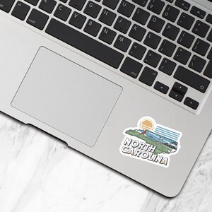 North Carolina Sticker, Vinyl Stickers, Travel Stickers, North Carolina Map Sticker, North Carolina State Decal, Water Bottle Stickers, S462 image 4