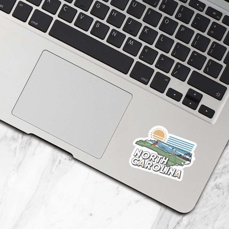 North Carolina Sticker, Vinyl Stickers, Travel Stickers, North Carolina Map Sticker, North Carolina State Decal, Water Bottle Stickers, S462 image 4