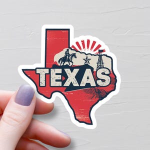 Sticker Texas, vinylstickers, reisstickers, sticker kaart Texas, sticker staat Texas, stickers waterfles, Texas Tourism - S471