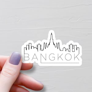 Bangkok Sticker, Vinyl Travel Stickers, Thailand Stickers, Asia & Middle East, World Countries, Water Bottle Sticker, Laptop Decal, S889