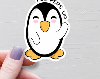 Sticker Pingouin Flippers, Stickers Vinyle, Tarif Pingouin, Stickers Bouteilles D'eau, Stickers Ordinateur Portable, Anti Trump, Anti Tarifs, FDT - EV10