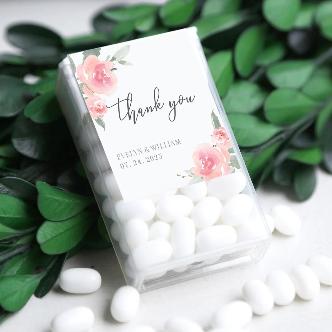 Mint Wedding Favor Labels, Pink Floral Wedding Mint to Be Stickers ...