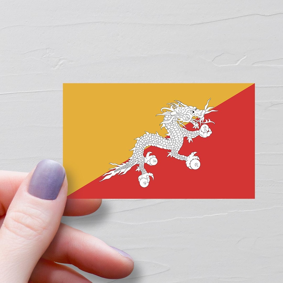Bhutan Flag Sticker, Vinyl Travel Stickers, Bhutanese Drukpas, Water ...
