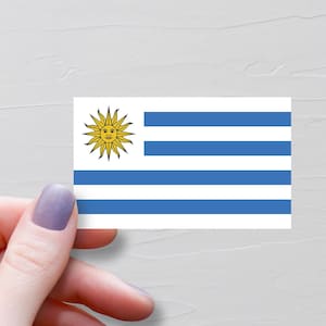 Uruguay Flag Sticker, Vinyl Travel Stickers, Uruguayan Flag, World Flags, Water Bottle Sticker, Laptop Decals, Luggage Sticker, F273