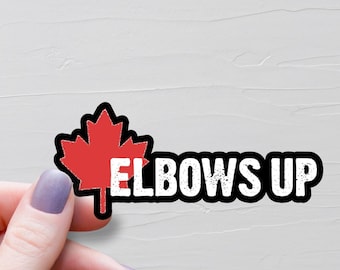 Elbows Up Sticker, Vinyl Stickers, Canada Sticker, Canada Decal, Water Bottle Stickers, Canadian Pride Stickers, Support Canada, S1077-1078