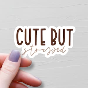 Sticker mignon mais stressé, vinyles autocollants, autocollant bouteille d'eau, Stickers ordinateur portable, Stickers anxiété, Sticker sarcastique, Stickers rigolos - S111