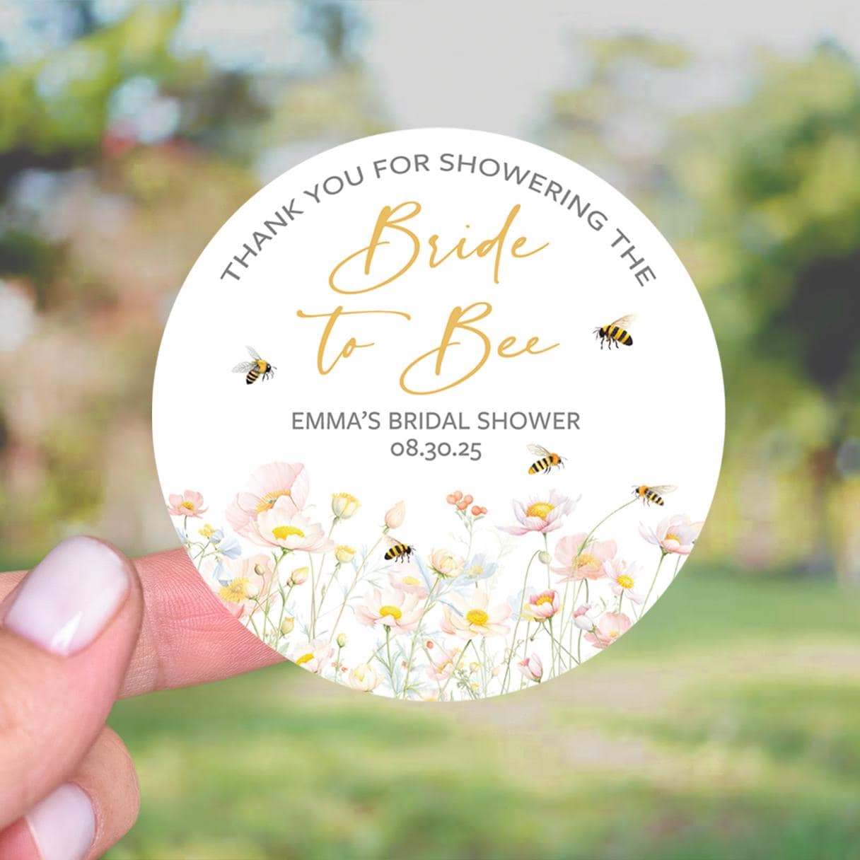 Bee Bridal Shower Favors Stickers, Bride To Bee, Wildflower Bumble Bee Bridal Shower, She Found Her Honey, Wedding Shower Thank You Labels