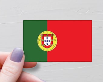 Adesivo bandiera del Portogallo, adesivi da viaggio in vinile, adesivi portoghesi, bandiere del mondo, adesivo per bottiglia d'acqua, adesivi per laptop, adesivo per bagaglio, F203