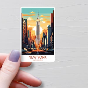 Sticker New York, Stickers vinyles, Stickers voyage, Sticker New York City, Sticker New York, Stickers bouteilles d'eau, New York Tourism, S657