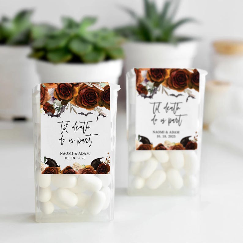 Halloween Wedding Favor Labels for Mints, Til Death Do Us Part Mint ...