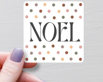 Noel Sticker, Boho Christmas Stickers, Vinyl Water Bottle Stickers, Laptop Stickers, Festive Holiday Stickers, Christmas Lover Gift - S733