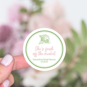 Stickers shes fraîchement sorti du marché, cadeaux de fête d'enterrement de vie de jeune fille du marché de producteurs, cadeaux de douche nuptiale du marché, étiquettes EVJF d'été