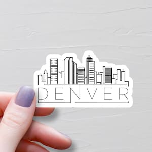 Denver Sticker, Vinyl Stickers, Travel Stickers, Colorado Sticker, Denver Landmarks City Skyline, Water Bottle Stickers, USA States - S920