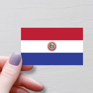 Paraguay Flag Sticker, Vinyl Travel Stickers, Paraguayan Stickers, World Flags, Water Bottle Sticker, Laptop Decals, Luggage Sticker, F198
