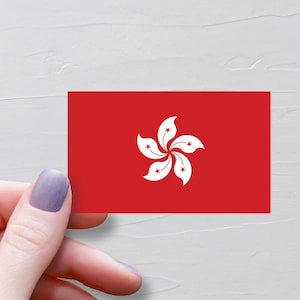 Sticker drapeau de Hong Kong, Stickers de voyage en vinyle, Cadeau tourisme, Sticker bouteille d'eau souvenir, Stickers ordinateur portable, Sticker bagage - F113