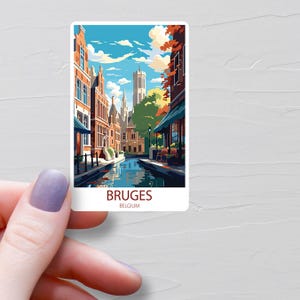 Bruges Sticker, Vinyl Travel Stickers, Bruges Belgium Stickers, Water Bottle Sticker, Laptop Sticker, Luggage Stickers - S640