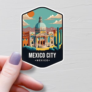 Sticker Mexico, Stickers voyage en vinyle, Stickers capitale du Mexique, Sticker bouteille d'eau vacances, Sticker pour ordinateur portable, Stickers bagages - S863