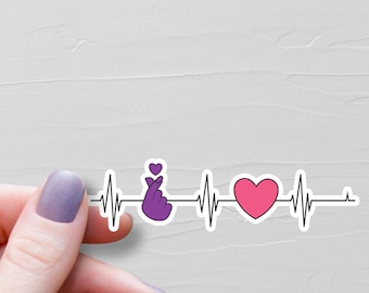 Naklejka K-Pop Heartbeat, winylowe naklejki K-Pop, naklejki na butelkę z wodą na laptopa, gadżety K-Pop, akcesoria K-Pop, prezent dla fana K-Pop, prezent K-Pop - S201