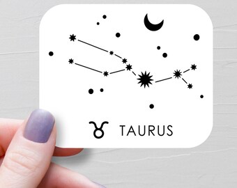 Taurus Sticker, Vinyl Stickers, Zodiac Stickers, Taurus Gifts, Astrology stickers, Water Bottle Stickers, Horoscope Stickers - S209-221