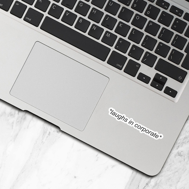 Laughs In Corporate Sticker, Waterproof Vinyl Stickers, Laptop Decal, Water Bottle Stickers, Funny Coworker Gift, Work Bestie Gift, WS357 image 3