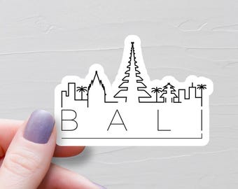 Bali Sticker, Vinyl Travel Stickers, City Skyline Indonesia Stickers, Asia & Middle East Stickers, Water Bottle Sticker, Laptop Decals, S887