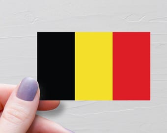 Belgium Flag Sticker, Vinyl Travel Stickers, Belgian Flag, Water Bottle Sticker, Laptop Decals, Luggage Sticker, Souvenir Gifts - F28