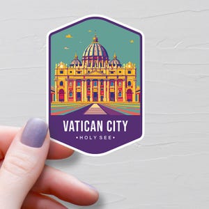 Sticker Cité du Vatican, Stickers de voyage en vinyle, Sticker Saint-Siège, Pays européen, Sticker bouteille d'eau Europe, Stickers ordinateur portable - S760