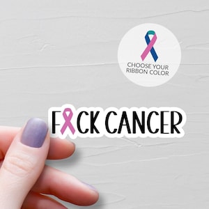 F Cancer Sticker, Cancer Patient Gift, Breast Cancer Awareness, Fuck Cancer Sticker, Cancer Gift Basket Items, Breast Cancer Gifts - S46 image 1