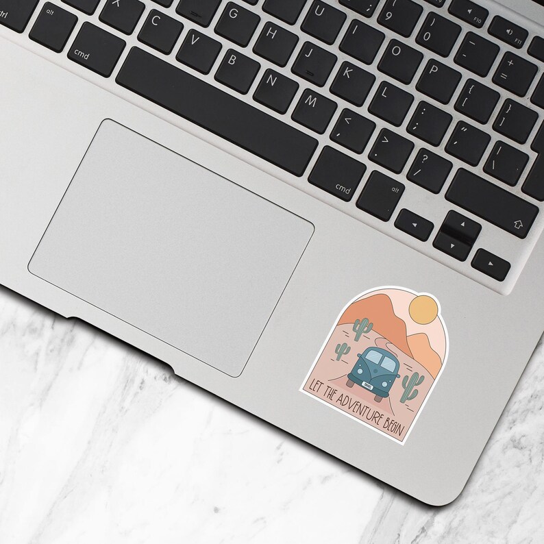 Let The Adventure Begin Sticker, Vinyl Stickers, Road Trip Gifts, Water Bottle Stickers, Laptop Decal, Camping Gift, Van Life Sticker, S369 image 4