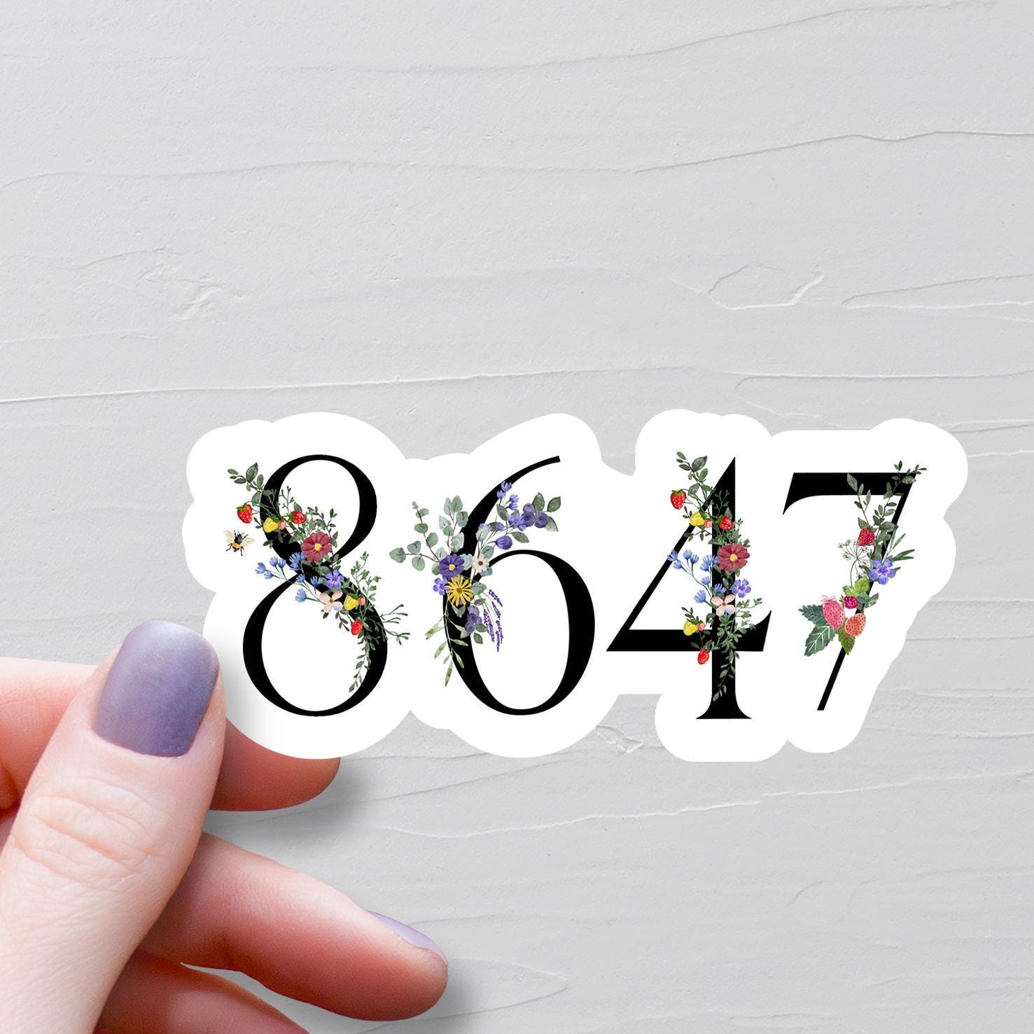 Floral 8647 Sticker, Vinyl Stickers, Subtle F Trump Sticker, Anti