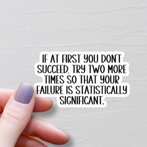 STEM Sticker, Waterproof Vinyl Stickers, Funny Math Statistics STEM Gifts, Mathematician Scientist Gift, Water Bottle Stickers - WS440