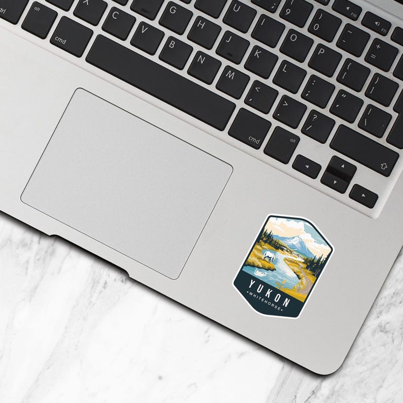 Yukon Sticker, Vinyl Travel Stickers, Whitehorse Sticker, Canadian Province Territories, Water Bottle Stickers, Canada Souvenir Gifts - S679 image 4
