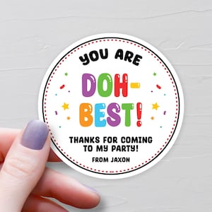 Adesivos de aniversário com massinha de modelar, Você é o melhor, Etiquetas personalizadas para lembrancinhas de festa, Adesivos personalizados para lembrancinhas de festa infantil, Etiquetas para lembrancinhas com massinha de modelar