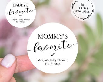 Baby Shower Favors Labels, Baby Shower Candy Bags Stickers, Mommy's Favorite, Daddy's Favorite, Thank You Stickers Baby Shower Treat Bags