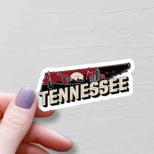 Tennessee Sticker, Vinyl Stickers, Travel Stickers, Tennessee Map Sticker, Tennessee State Decal, Water Bottle Stickers - S470
