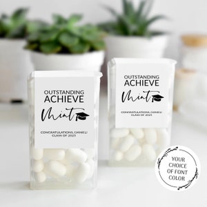 Minze Abschlussfeier Gastgeschenke Etiketten, AchieveMINT Aufkleber, Beginn Minze Gastgeschenke Aufkleber, personalisierte Minze Abschlussfeier Gastgeschenke Aufkleber