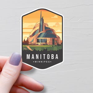 Manitoba Sticker, Vinyl Travel Stickers, Winnipeg Sticker, Province of Manitoba, Canada Tourism, Water Bottle Stickers, Souvenir Gifts, S669