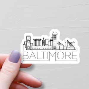 Baltimore Sticker, Vinyl Stickers, Travel Stickers, Maryland Sticker, Baltimore City Skyline, Water Bottle Stickers, Maryland Tourism, S888