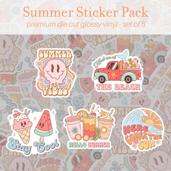 Summer Party Scrapbook Stickers,50pcs Summer Scrapbooking