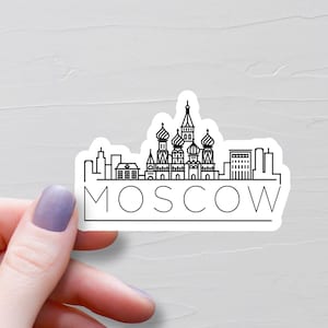 Sticker Moscou, Stickers voyage en vinyle, Sticker Russie, Pays européen, Sticker bouteille d'eau, Stickers ordinateur portable, Cadeau souvenir - S970
