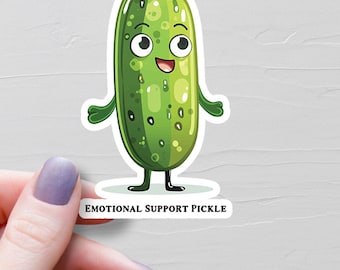 Emotional Support Pickle Sticker, Pickle Lover Gift, Pickle Stickers, Pickle Gifts, Vinyl Water Bottle Stickers, Laptop Stickers - S246