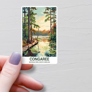 Congaree National Park Stickers, Vinyl Travel Stickers, USA National Park Decals, State Of South Carolina, Water Bottle Stickers, S571