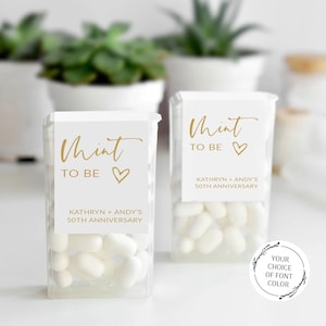 50th Anniversary Party Favor Labels, Mint To Be Stickers, Custom Golden Anniversary Mints Favors, 25th Anniversary Favors Sticker