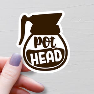 Coffee Pot Head Sticker, Vinyl Stickers, Coffee Stickers, Funny Stickers, Laptop Stickers, Sarcastic Stickers, Coffee Lover Gift - S484