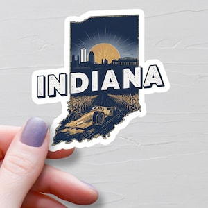 Indiana Sticker, Vinyl Stickers, Travel Stickers, Indiana Map Sticker, Indiana State Decal, Water Bottle Stickers, USA States Sticker - S442