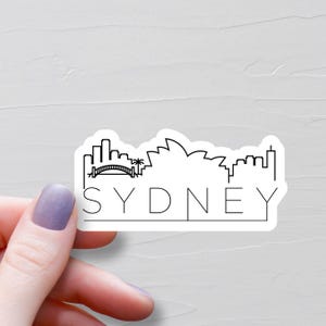 Sydney Aufkleber, Vinyl Aufkleber, Reiseaufkleber, Sydney Skyline Aufkleber, Australien Aufkleber, Wasserflasche Aufkleber - S1020