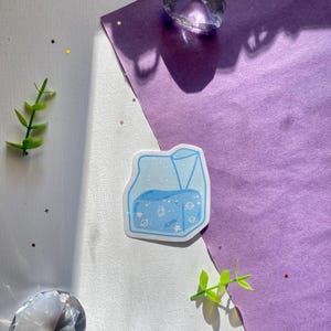 Blue Galaxy Milk Carton Holographic Star Sticker